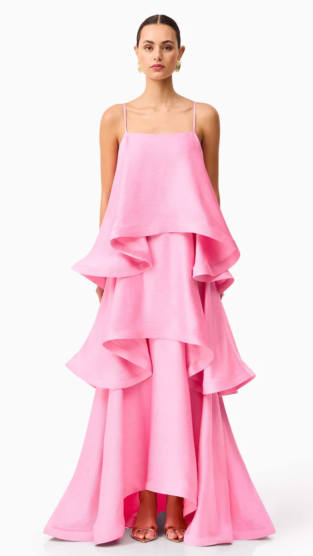 Tilly Tiered Maxi Dress in Pink