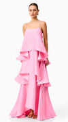 Tilly Tiered Maxi Dress in Pink SIDE