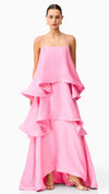Tilly Tiered Maxi Dress in Pink FRONT