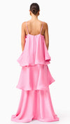 Tilly Tiered Maxi Dress in Pink BACK