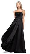 Diamond Cowl Gown in Black