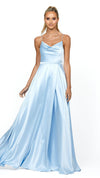 Diamond Cowl Gown in Sky