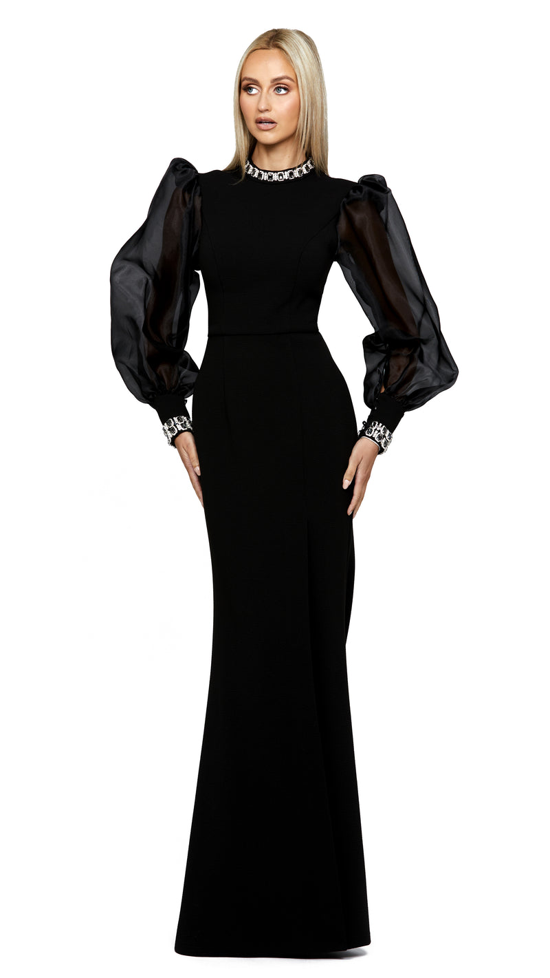 Shop Bariano Winnie Sheer Sleeve Gown | AMANTE Amante Shop Bariano Winnie Sheer Sleeve Gown | AMANTE Amante