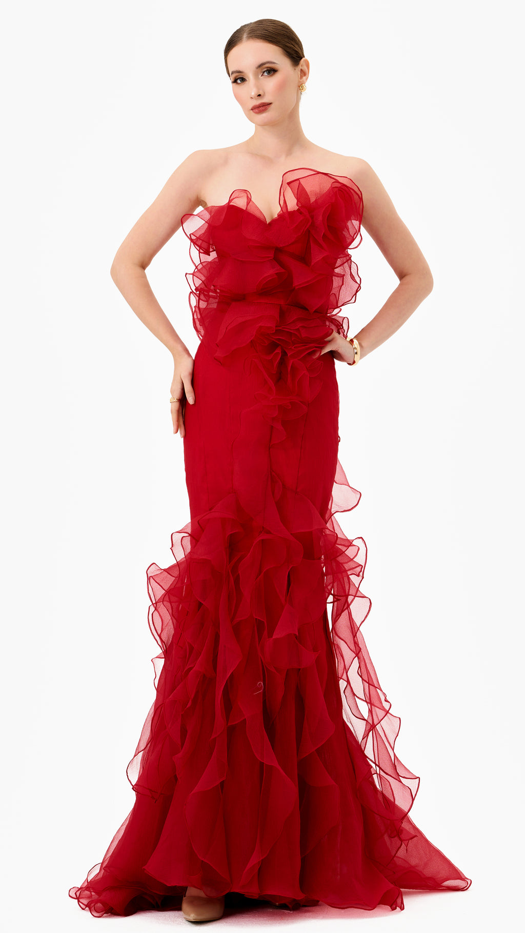 red formal dresses australia ASHLINA |Tie Up Back Silk Crepe Red Formal Dress – Envious Bridal & Formal