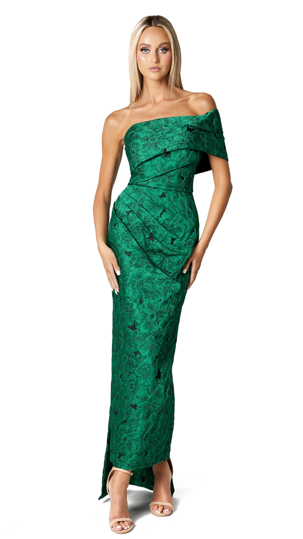 Amyliya Off Shoulder Maxi in Green