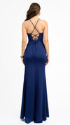 Keiri Halter Corset Gown in Navy BACK