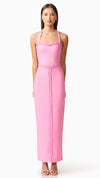 Coralene Halter Gown in Peony Pink FRONT