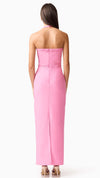 Coralene Halter Gown in Peony Pink BACK