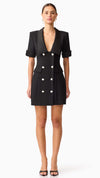 Ruby Short Sleeve Blazer Dress in Black FRONT