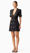 Ruby Short Sleeve Blazer Dress in Black SIDE