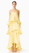 Tilly Tiered Maxi Dress in Butter Yellow