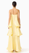 Tilly Tiered Maxi Dress in Butter Yellow BACK
