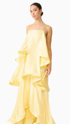 Tilly Tiered Maxi Dress in Butter Yellow