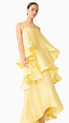 Tilly Tiered Maxi Dress in Butter Yellow