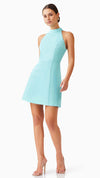 Gabi Halter Mini Dress in Blue Aqua