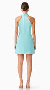 Gabi Halter Mini Dress in Blue Aqua BACK
