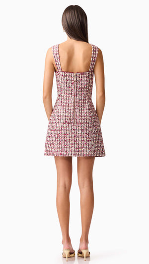 Bianca Mini Dress in Berry Multi BACK