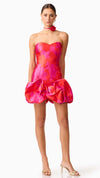 Eloise Strapless Mini Dress in Red Fuchsia