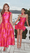 Eloise Strapless Mini Dress in Red Fuchsia CAMPAIGN