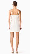 Mira Sweetheart Mini Dress in White BACK