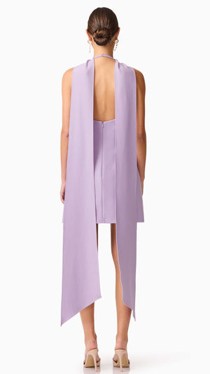 Mira Halter Mini Dress in Lilac BACK