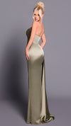 Nicoletta NBM2001 Strapless Satin Gown in Dusty Sage BACK