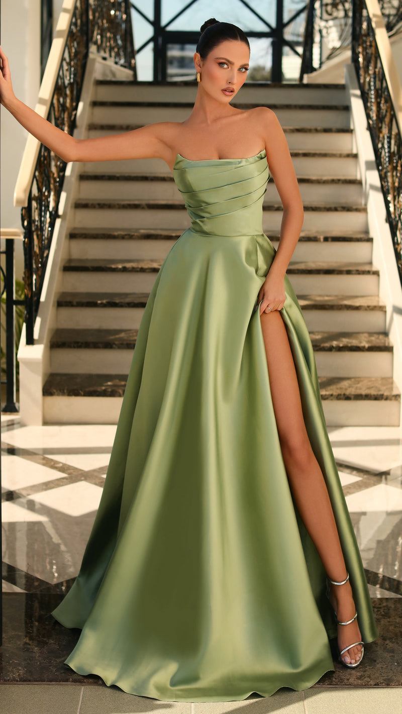 Nicoletta NC1076 Custom Scoop Ball Gown - Pistachio