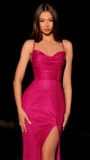 Nicoletta NC2014 Custom Fitted Glitter Gown - Musk