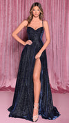 Nicoletta NC2029 Strappy Back Gown in Midnight