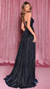 Nicoletta NC2029 Strappy Back Gown in Midnight BACK