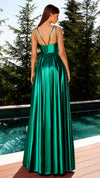 Nicoletta NC2052 Custom Draped Glossy Gown - Hot Pink