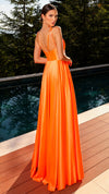 Nicoletta NC2052 Custom Draped Glossy Gown - Hot Pink