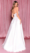 NC3003 Strappy Back Scoop Ball Gown in Ivory BACK