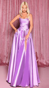 NC3003 Strappy Back Scoop Ball Gown in Violet