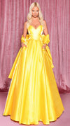 NC3024 Sweetheart Ball Gown in Yellow with Wrap