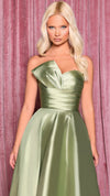 Nicoletta NC3034 Bespoke Strapless Ball Gown in Pistachio FRONT