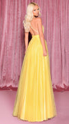 Nicoletta NC3074 Plunging Halter Ball Gown in Lemon BACK
