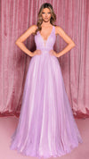 Nicoletta NC3074 Plunging Halter Ball Gown in Lilac