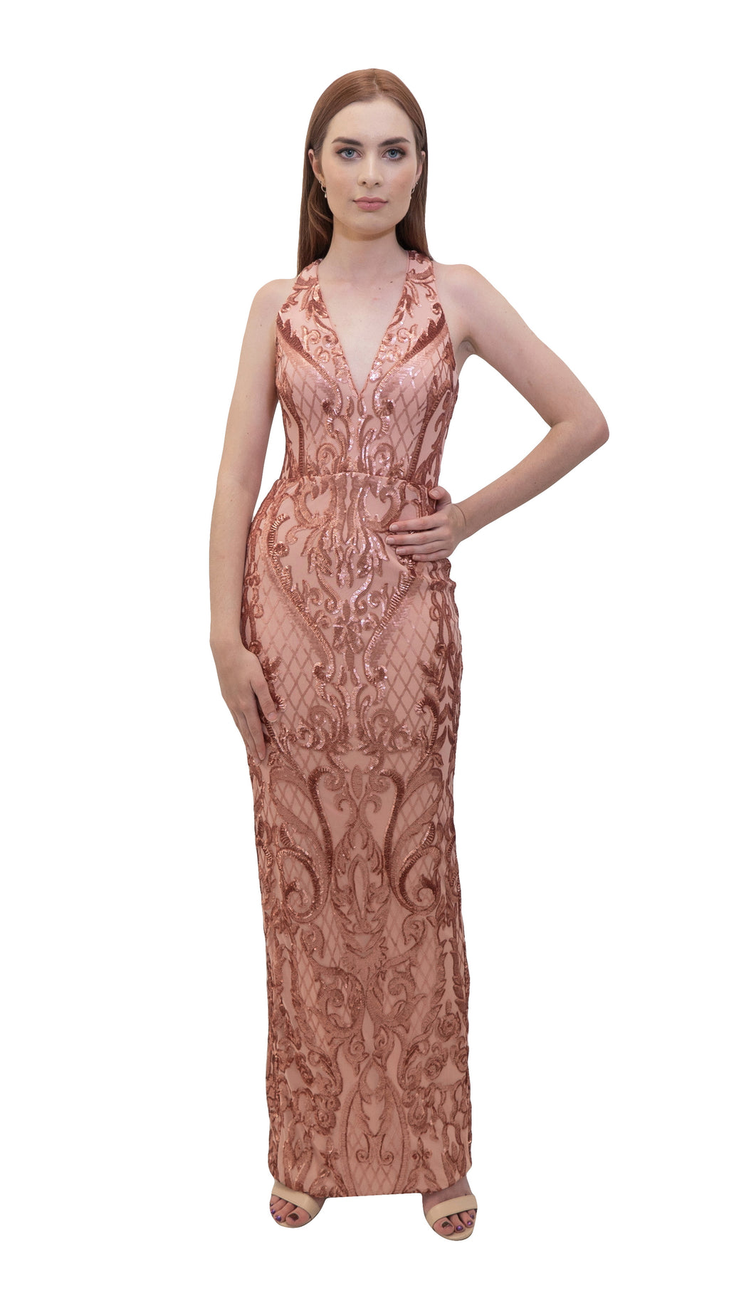 Bariano Ann Plunge dress front - Miss Savage
