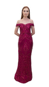 Bariano Flamingo Off shoulder dress front