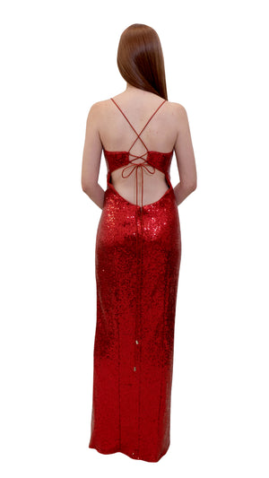 Bariano Hailee Sequin Dress Copper back