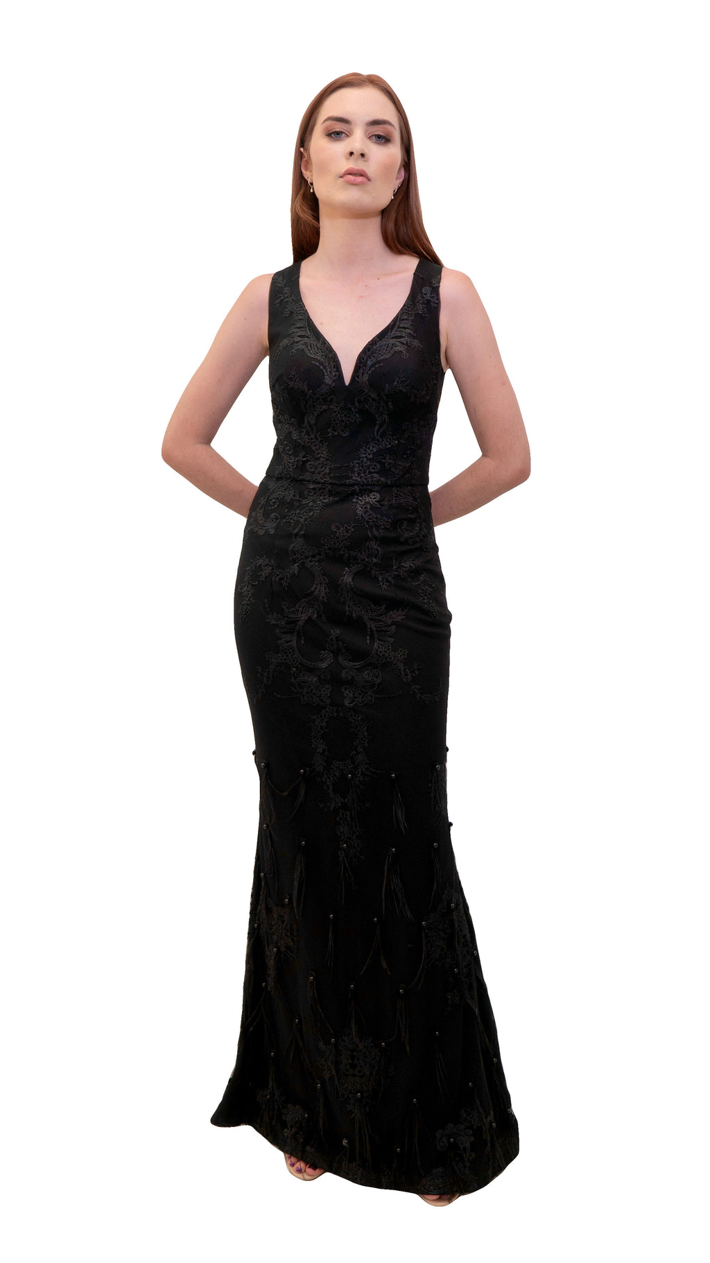 Bariano Lisa V Neck dress black