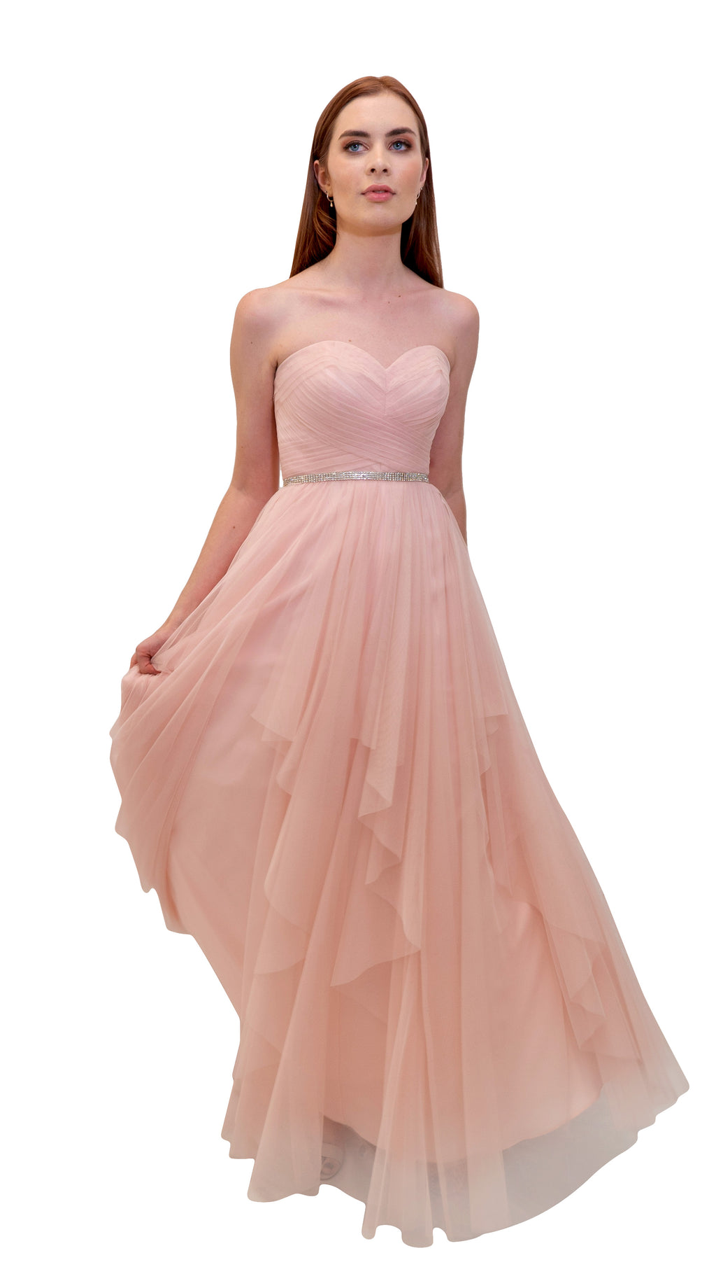 Bariano Petranzia Tulle Ball Gown Blush