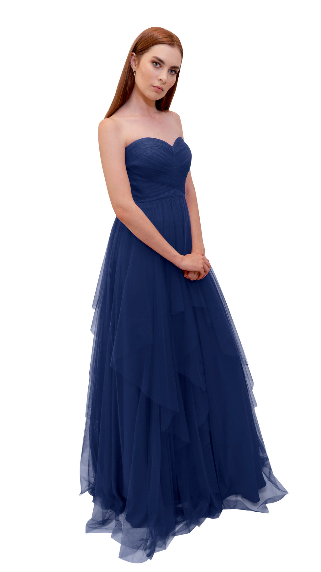 Bariano Petranzia Tulle Ball Gown Navy
