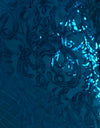 Bariano Pattern Sequin Fabric Teal